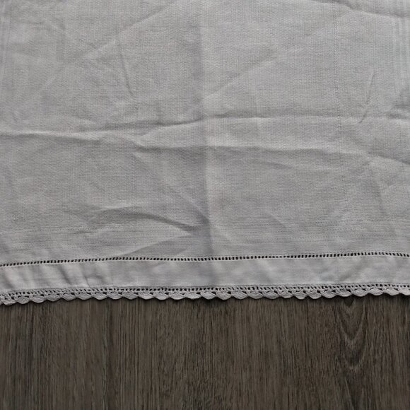 Vintage Crochet Trimmed Tea Towel Kitchen Dining Napkin - Picture 4 of 10